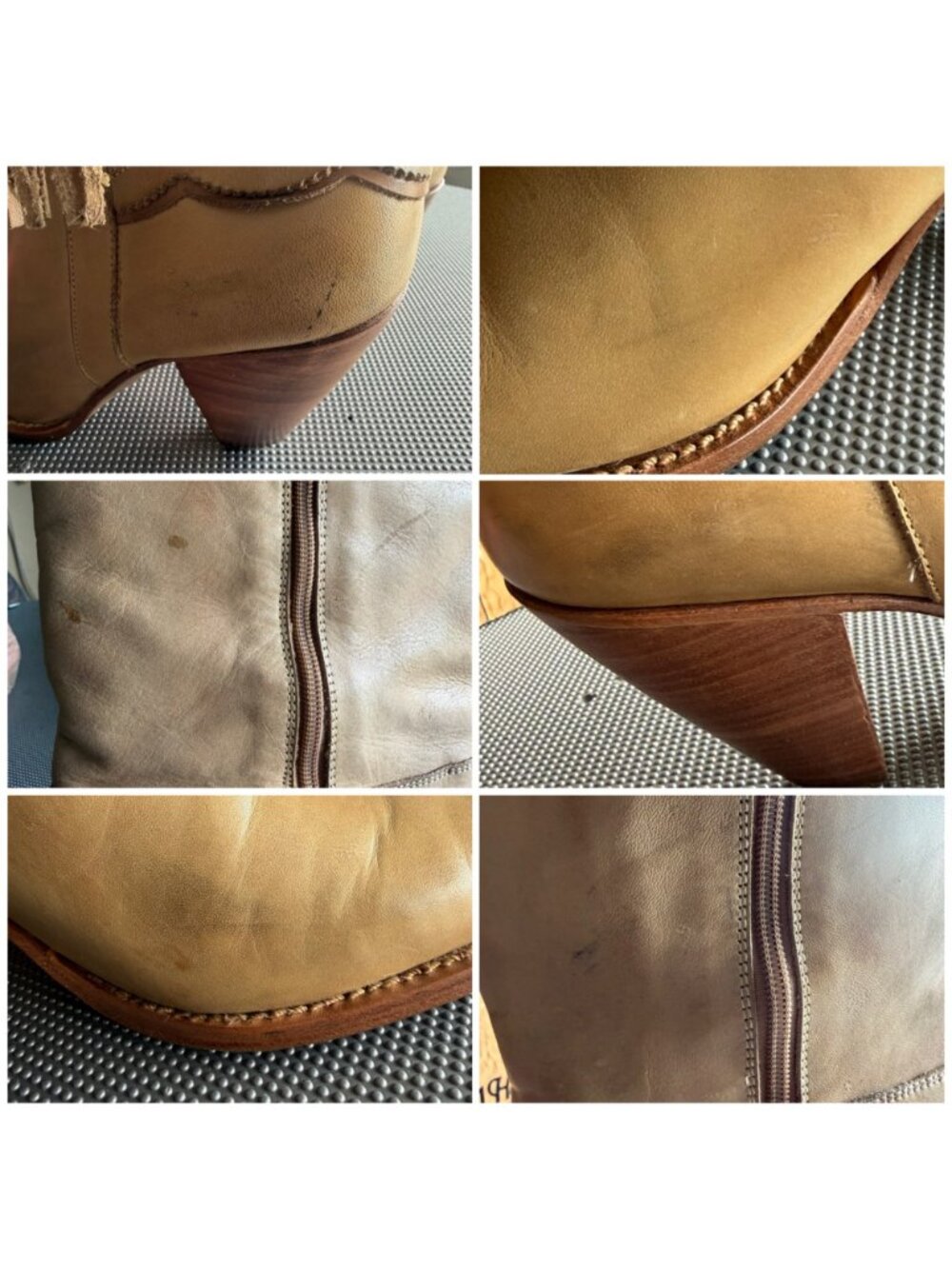 Charlie 1 Horse Lucchese Women's Tan Leather Side Tassel Mid-Calf Boots 8 w/Box - Picture 12 of 16